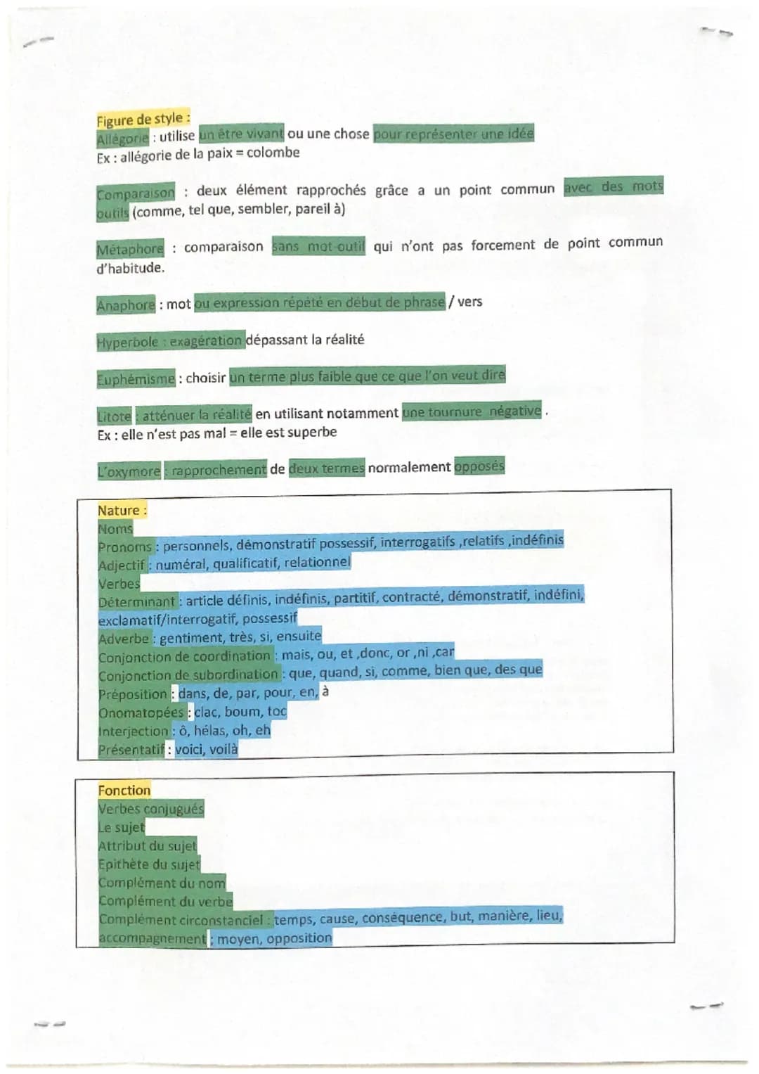 Figure de style:
Allégorie: utilise un être vivant ou une chose pour représenter une idée
Ex: allégorie de la paix = colombe
Comparaison deu