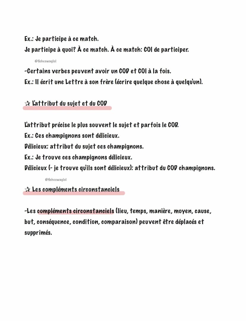 Le sujet du verbe
PHRASE
Le sujet commande la terminaison du verbe. Le plus souvent, il effectue
l'action. Le sujet est généralement placé a