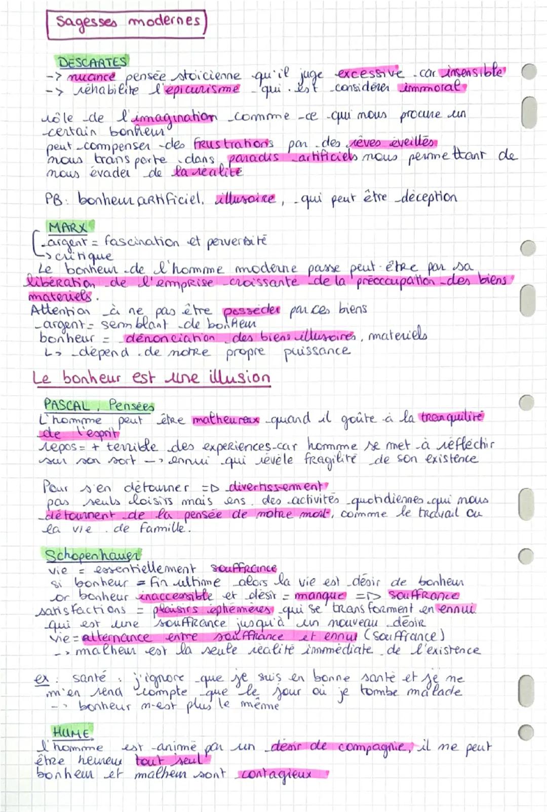 --- OCR Start ---
0
0
Bonheur
-définition: état durable de complète satisfaction, qui s'oppose
au malheur et à la souffrance
# plaisir → éph