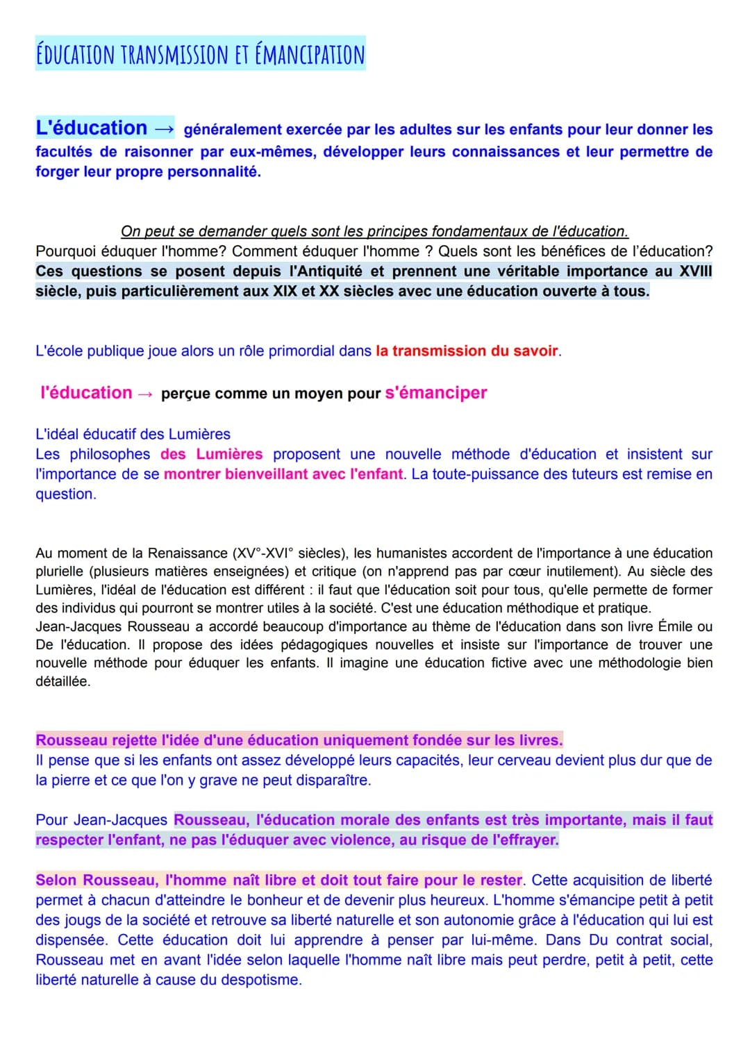 HLP PHILO éducation, émancipation, transmission 