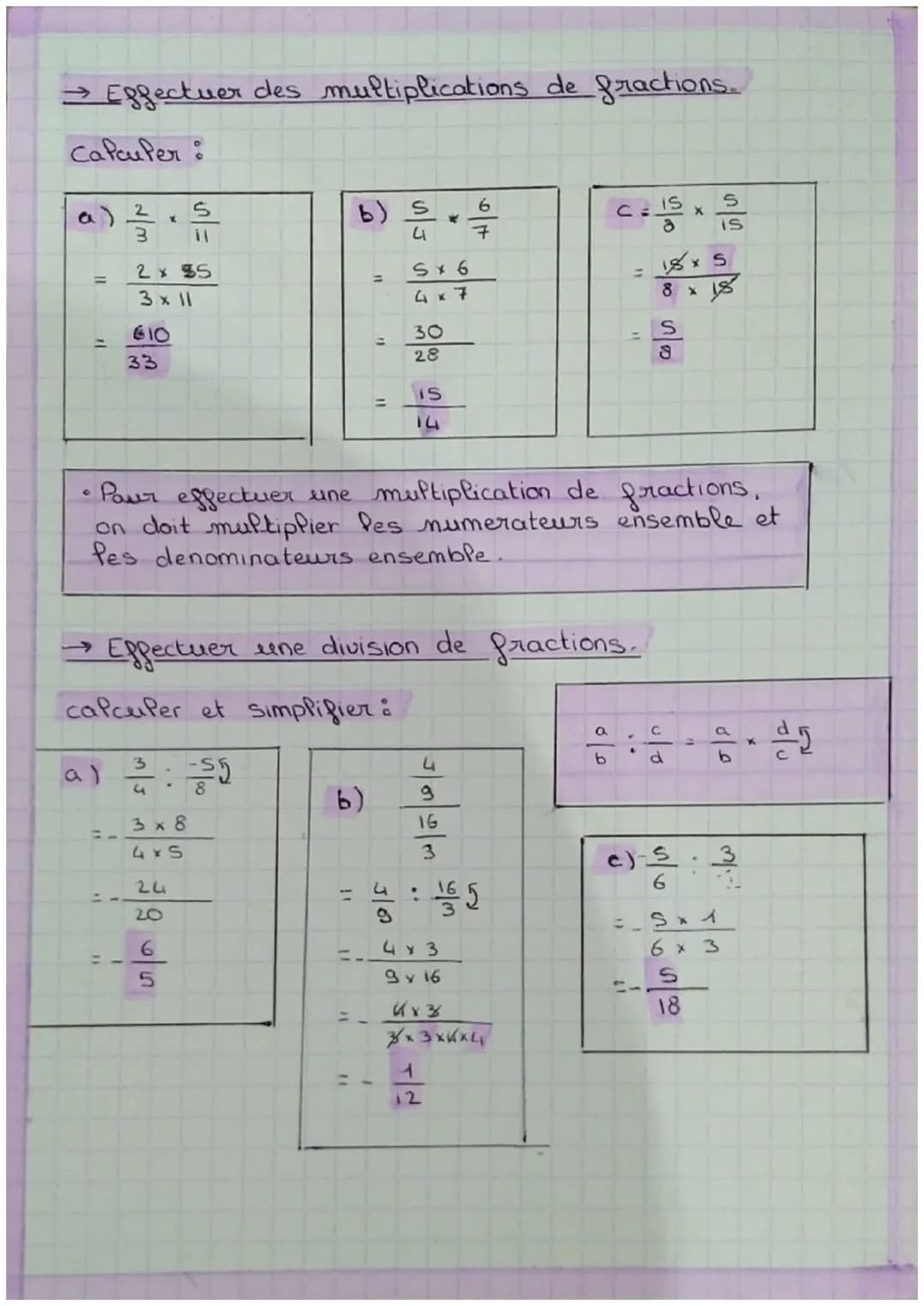→ Effectuer des additions et
Soustractions
de fractions
a
c)
+
caPcuper:
3
b
d) 4
4
O
e) 4
3
3
a) 2+2-8-4 b) ², 3
+
8
4
(
• Pour additionner