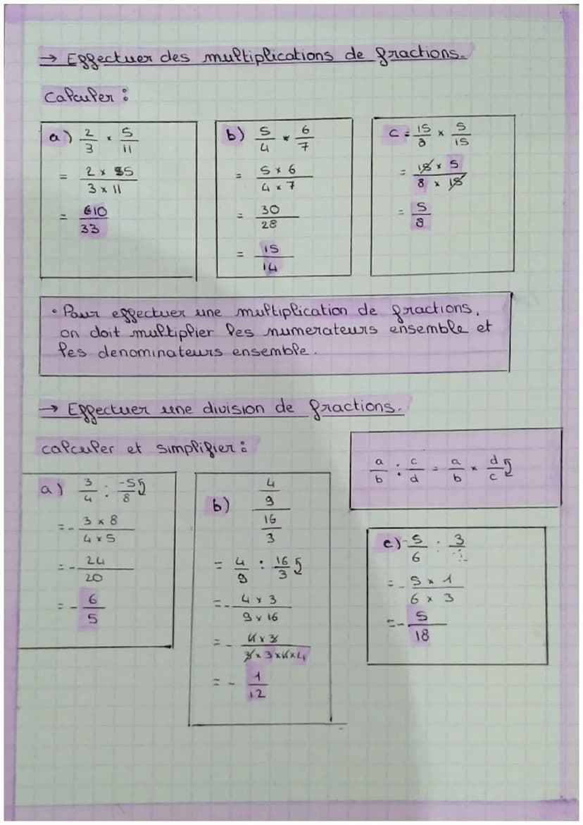 → Effectuer des additions et
Soustractions
de fractions
a
c)
+
caPcuper:
3
b
d) 4
4
O
e) 4
3
3
a) 2+2-8-4 b) ², 3
+
8
4
(
• Pour additionner