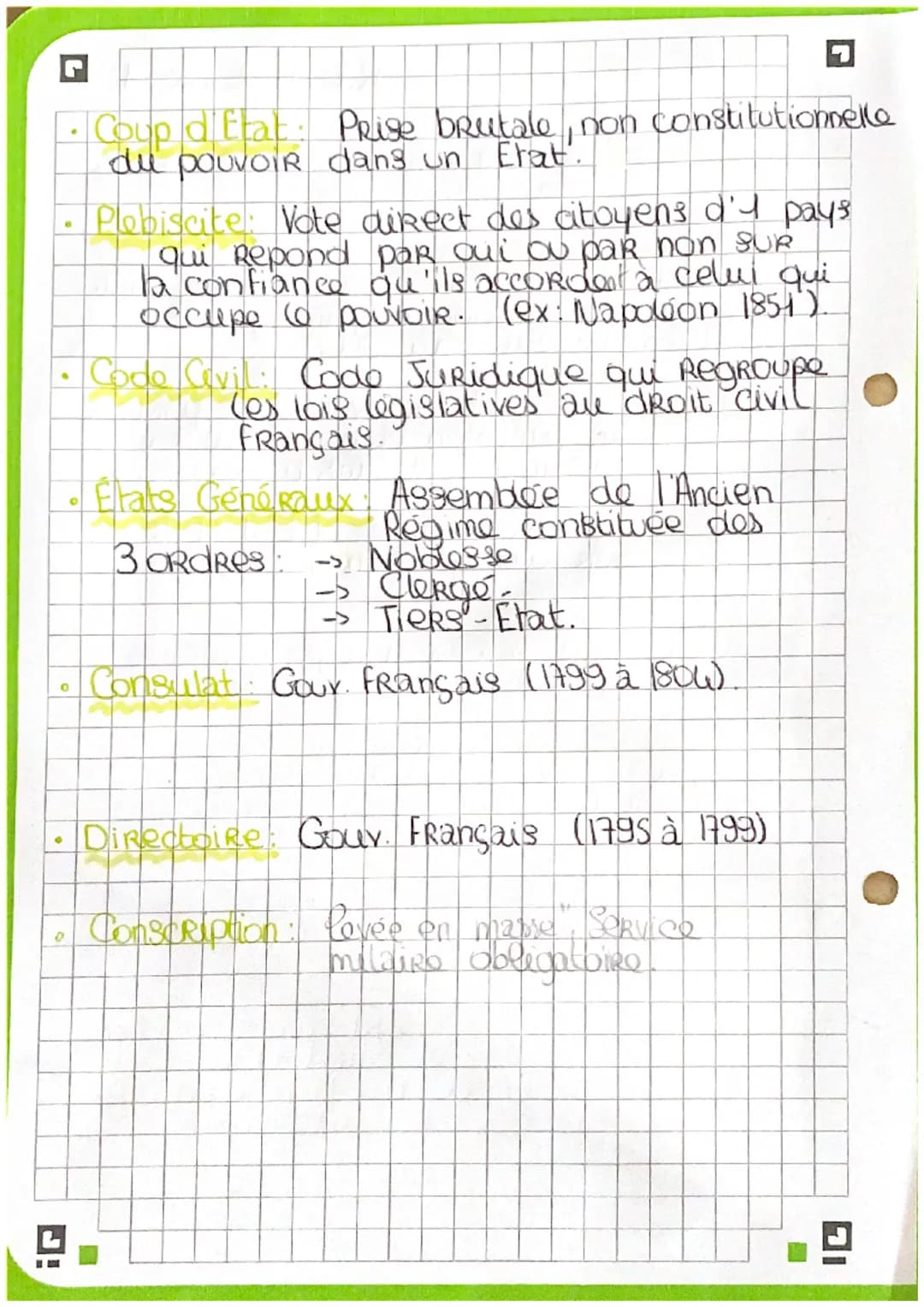 0
O
Definitions:
R.F. Histoire-17
Constitution; texte qui fixe l'organisation des
pouvoirs.
Monarchie Constitutionnelle:
monarchie où le pou