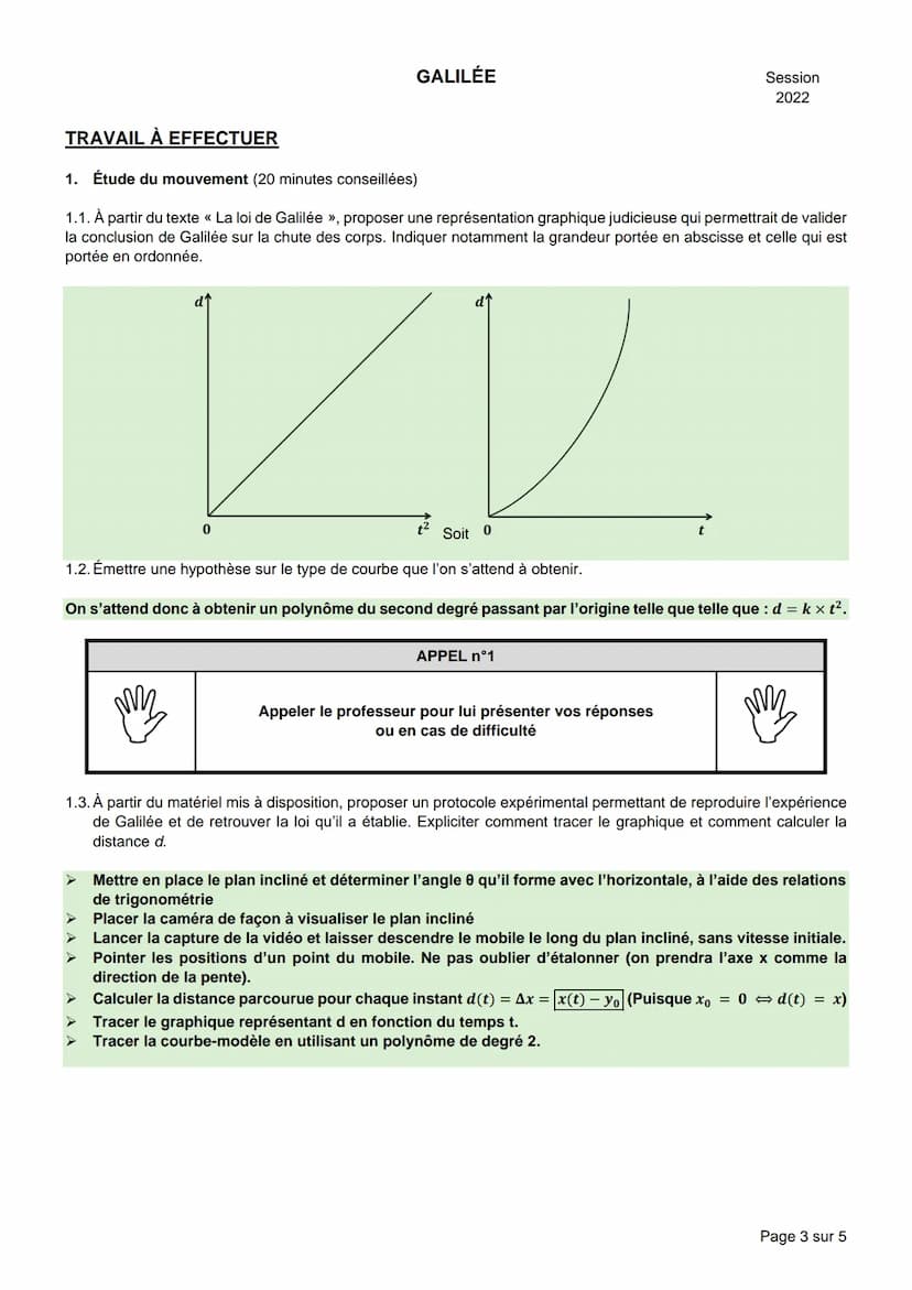 NOM :
GALILÉE
BACCALAURÉAT GÉNÉRAL
Épreuve pratique de l'enseignement de spécialité physique-chimie
Évaluation des Compétences Expérimentale