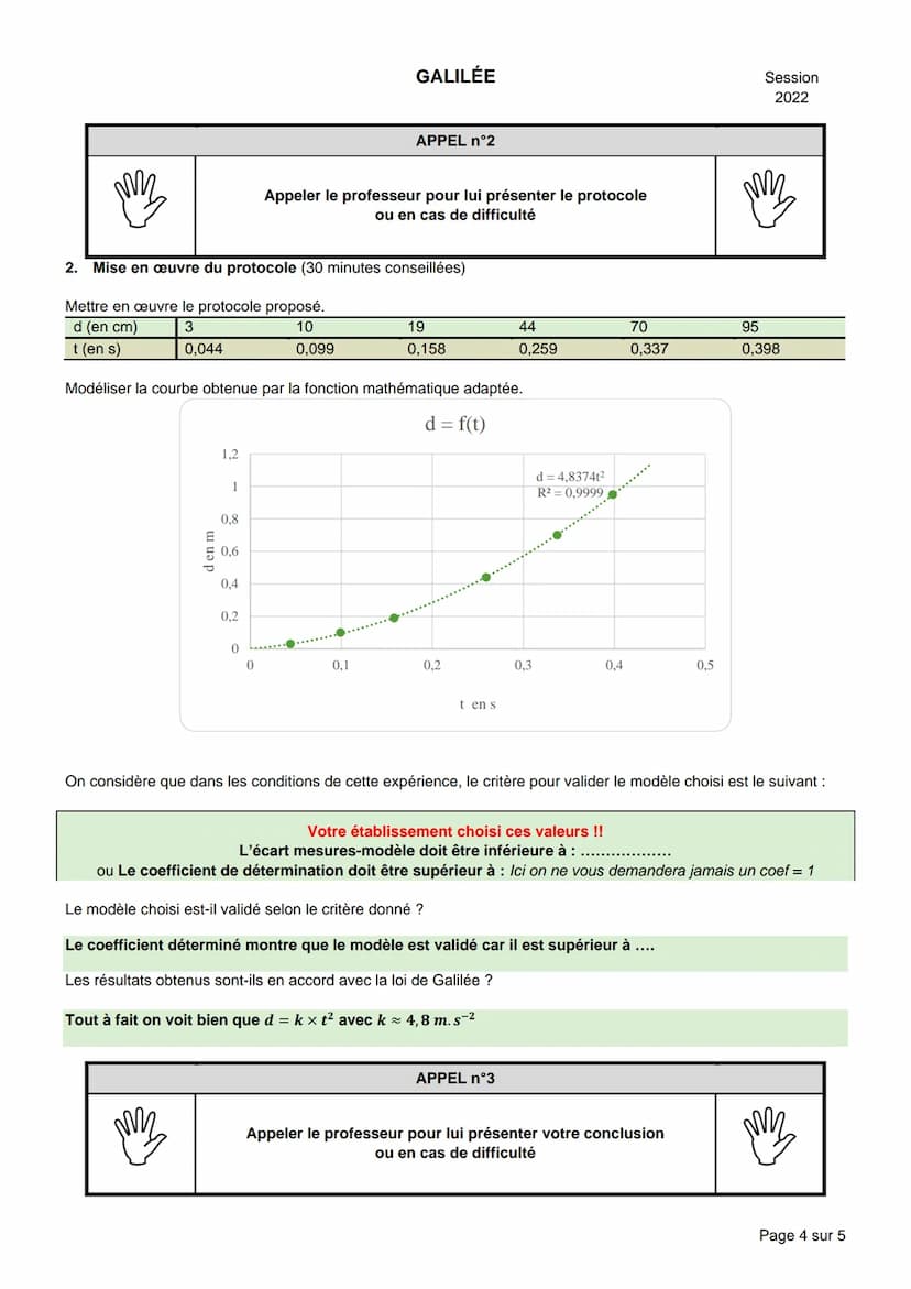 NOM :
GALILÉE
BACCALAURÉAT GÉNÉRAL
Épreuve pratique de l'enseignement de spécialité physique-chimie
Évaluation des Compétences Expérimentale