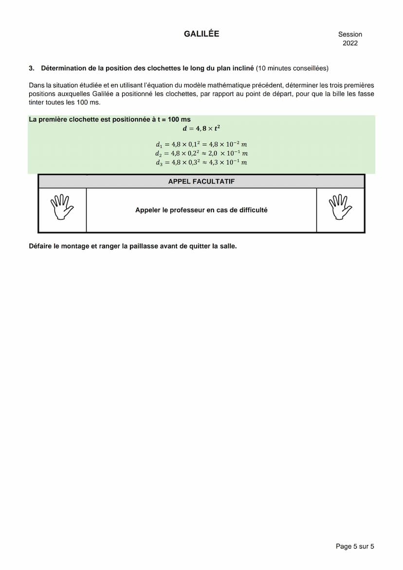 NOM :
GALILÉE
BACCALAURÉAT GÉNÉRAL
Épreuve pratique de l'enseignement de spécialité physique-chimie
Évaluation des Compétences Expérimentale