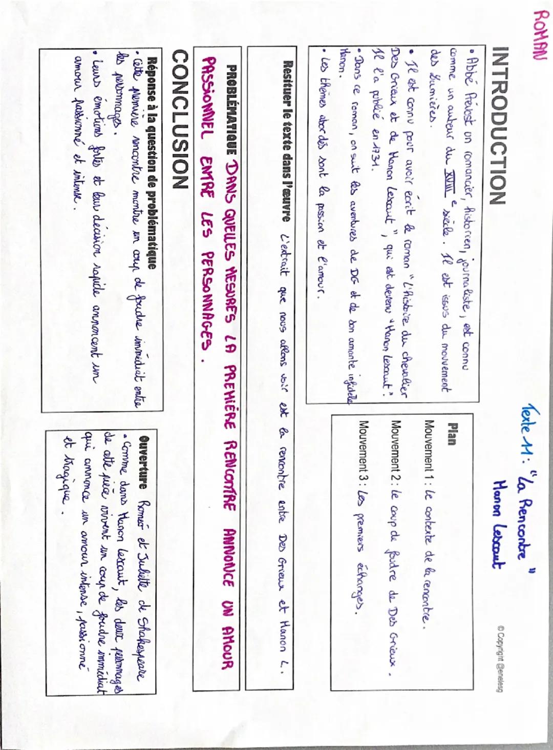 # ROMAN

Texte 41 : "La Rencontre"
Hannon Lecaout
© Copyright @eneleg

## INTRODUCTION

**Plan**
* Mouvement 1 : le contexte de la rencontre