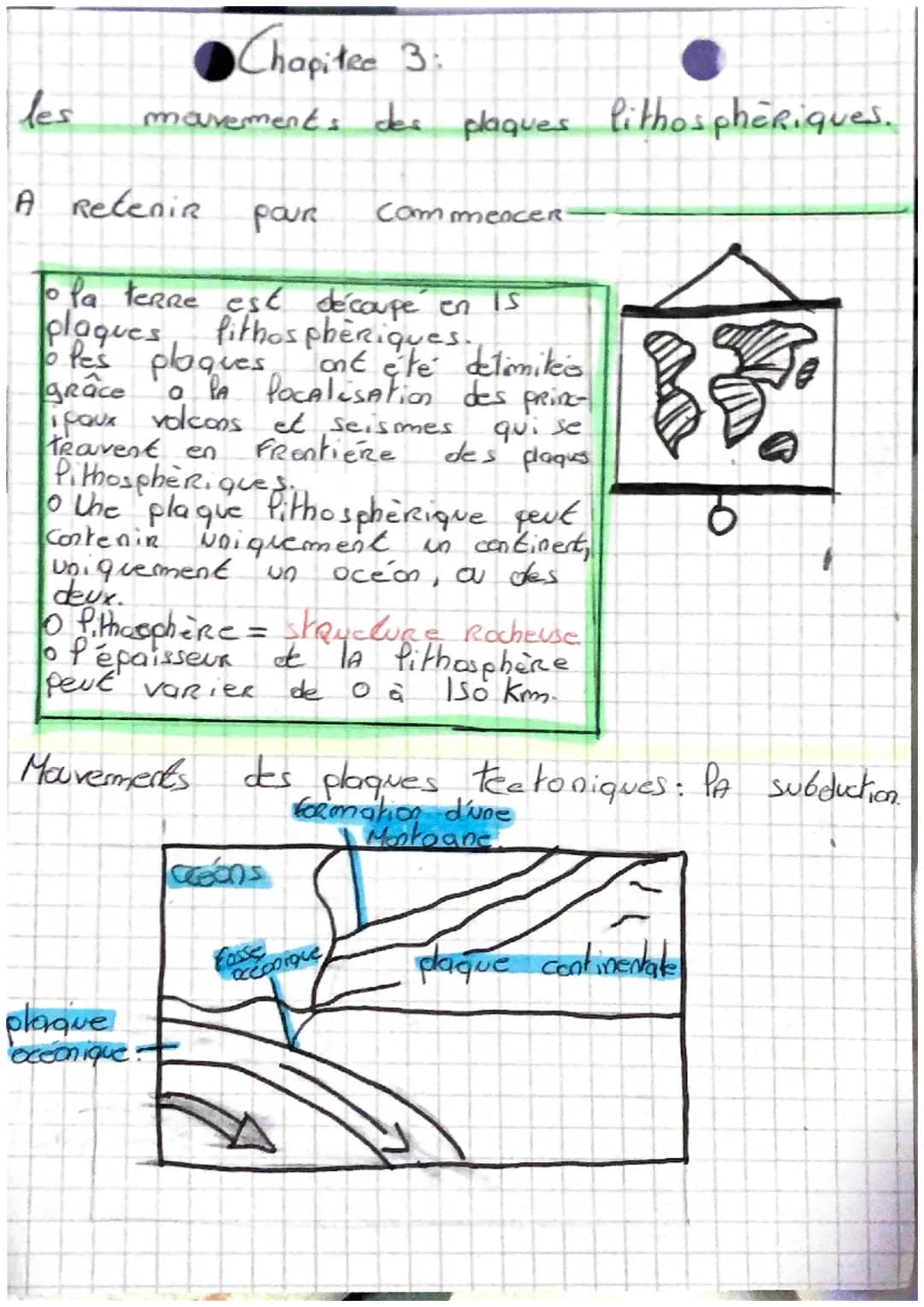 les
Chapitre 3:
mouvements des plaques lithosphèriques.
A Retenir
plaques,
To
o les
grâce
ipaux
Teavent en
pour
o la terre est découpé en is