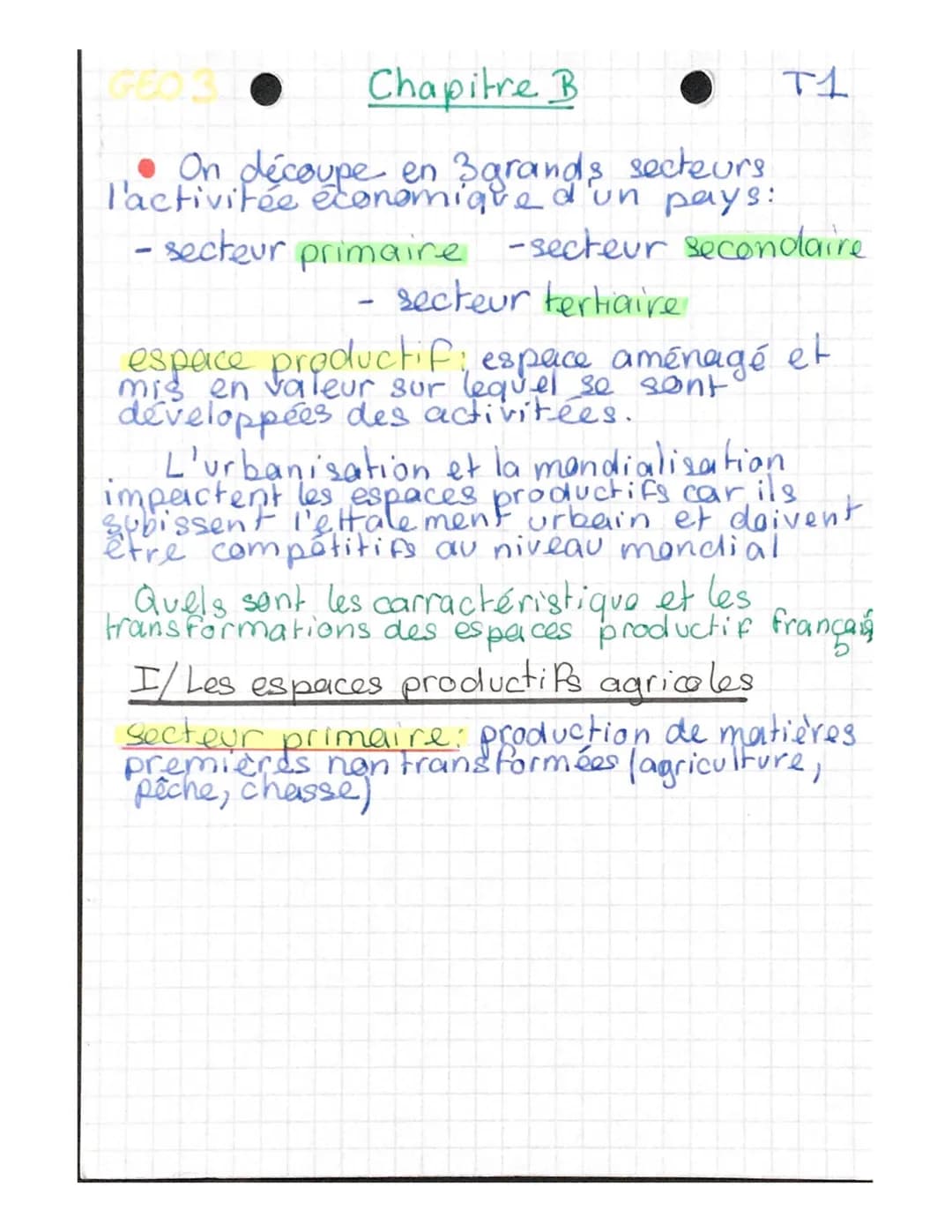 6031
Chapitre B
• On découpe en 3 grands secteurs
l'activitée économique d'un pays:
- secteur primaire -secteur secondaire
secteur tertiaire