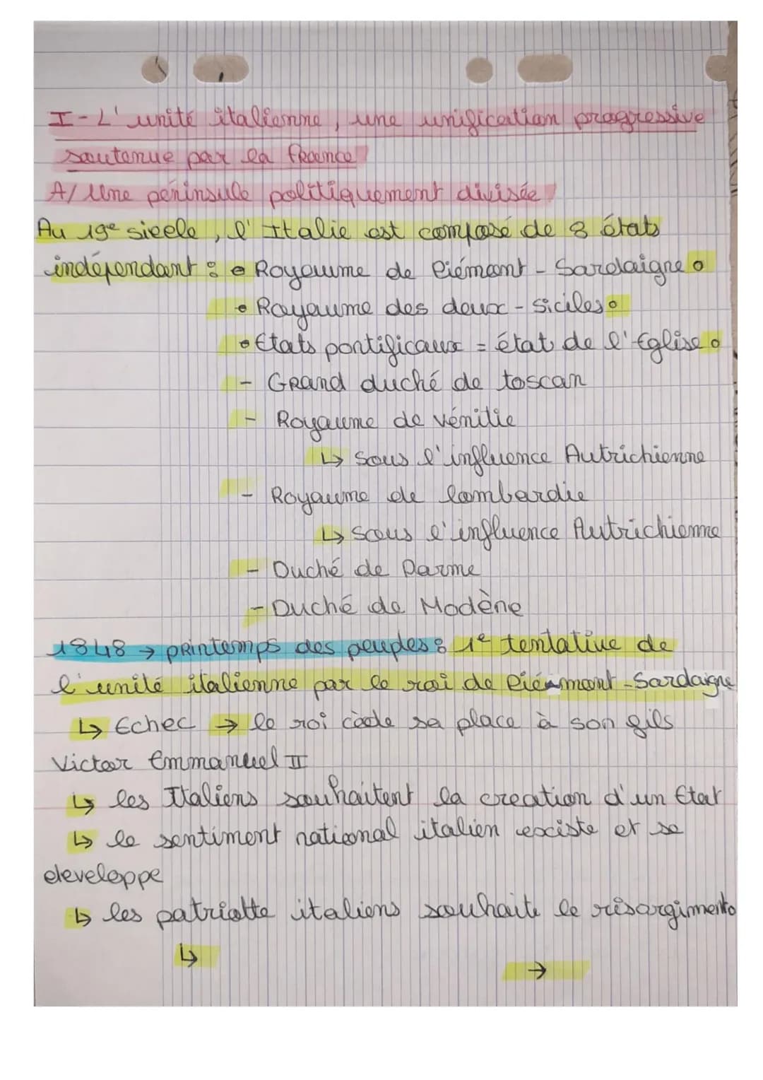 нече
histoire to
S
Th 3: Chap 38 La france et la construction de
nouveaux états par la guerre et la diplomatie
1858 rencontre à Plombière en