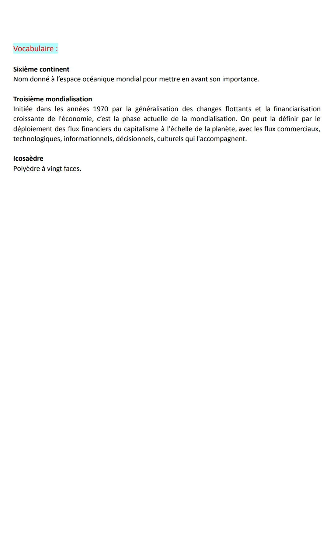 SQ 2: Mers et océans: au cœur de la mondialisation:

Séance Découverte :

Intro :

L'océan mondial, représentant la majorité de la surface t