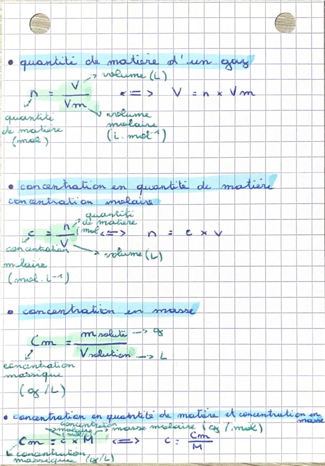 --- OCR Start ---
Chapitre 1: cutils de
description d' un système chimique
MOL :
(quantité de
$n=rac{N}{Na}=oxed{N=n	imes Na}$
matière) en