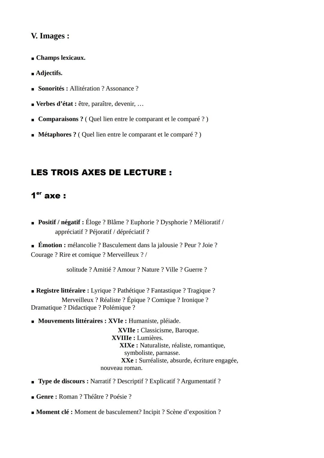 ANALYSE D'UN TEXTE
I. La structure du texte :
■ Métrique (poèmes): quel type de rimes?
Rimes plates (AABB): proches de la prose et de la lan