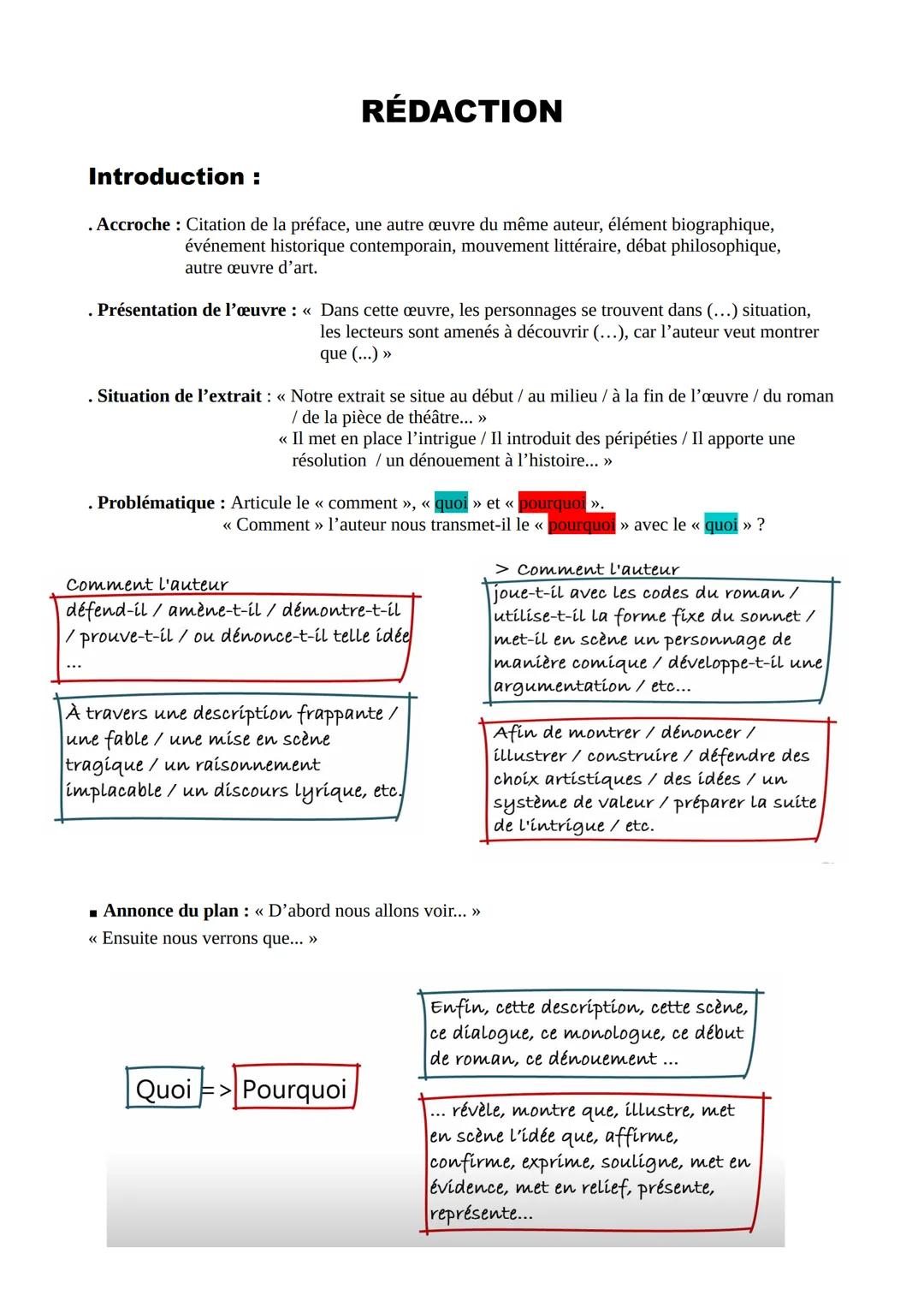 ANALYSE D'UN TEXTE
I. La structure du texte :
■ Métrique (poèmes): quel type de rimes?
Rimes plates (AABB): proches de la prose et de la lan
