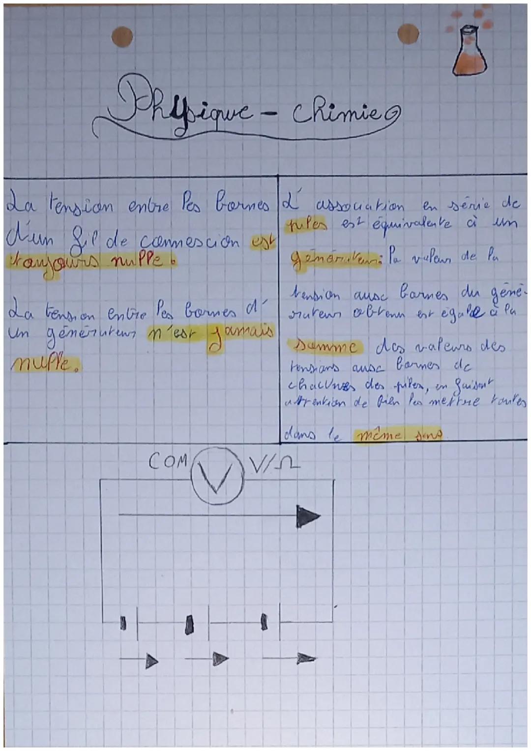 Physique-Chimie

La tension entre Pes bornes 2 association en série de
tules est équivalente à un
Jun Jie de commescion est
Kaujours nuple
J