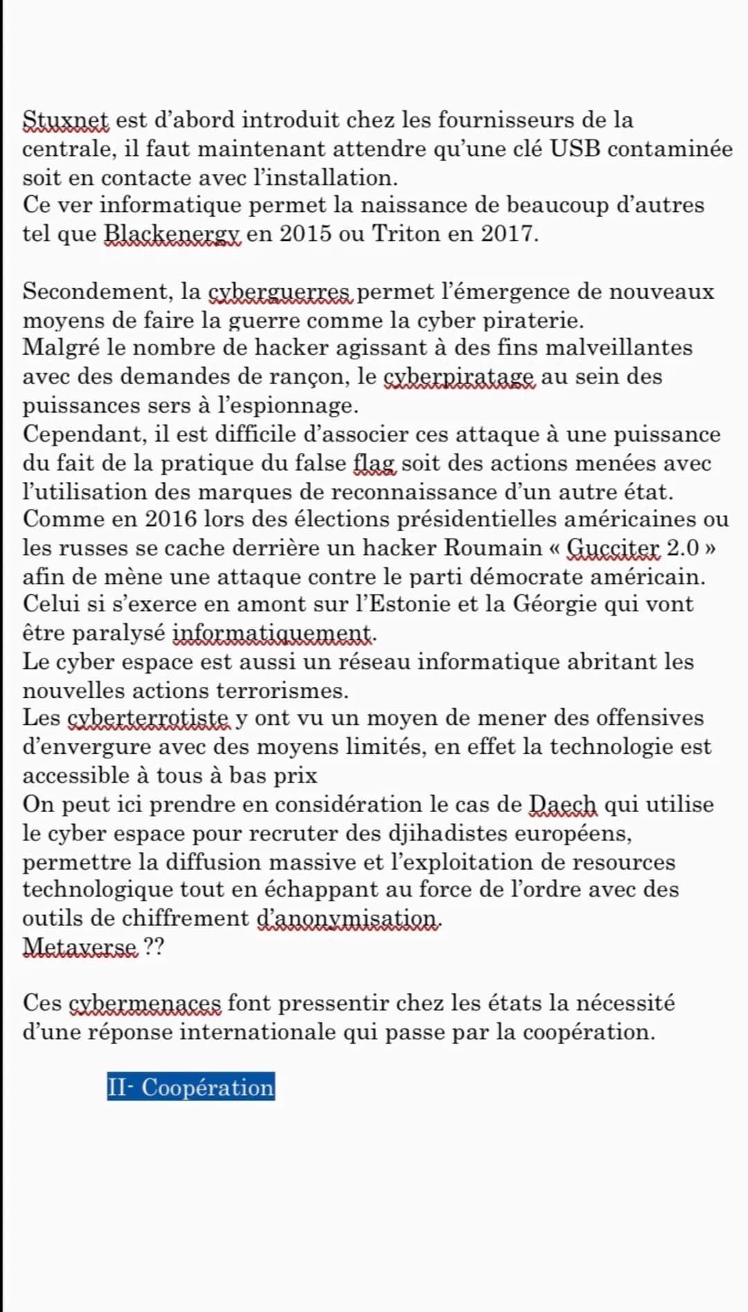 Stuxnet est d'abord introduit chez les fournisseurs de la
centrale, il faut maintenant attendre qu'une clé USB contaminée
soit en contacte a