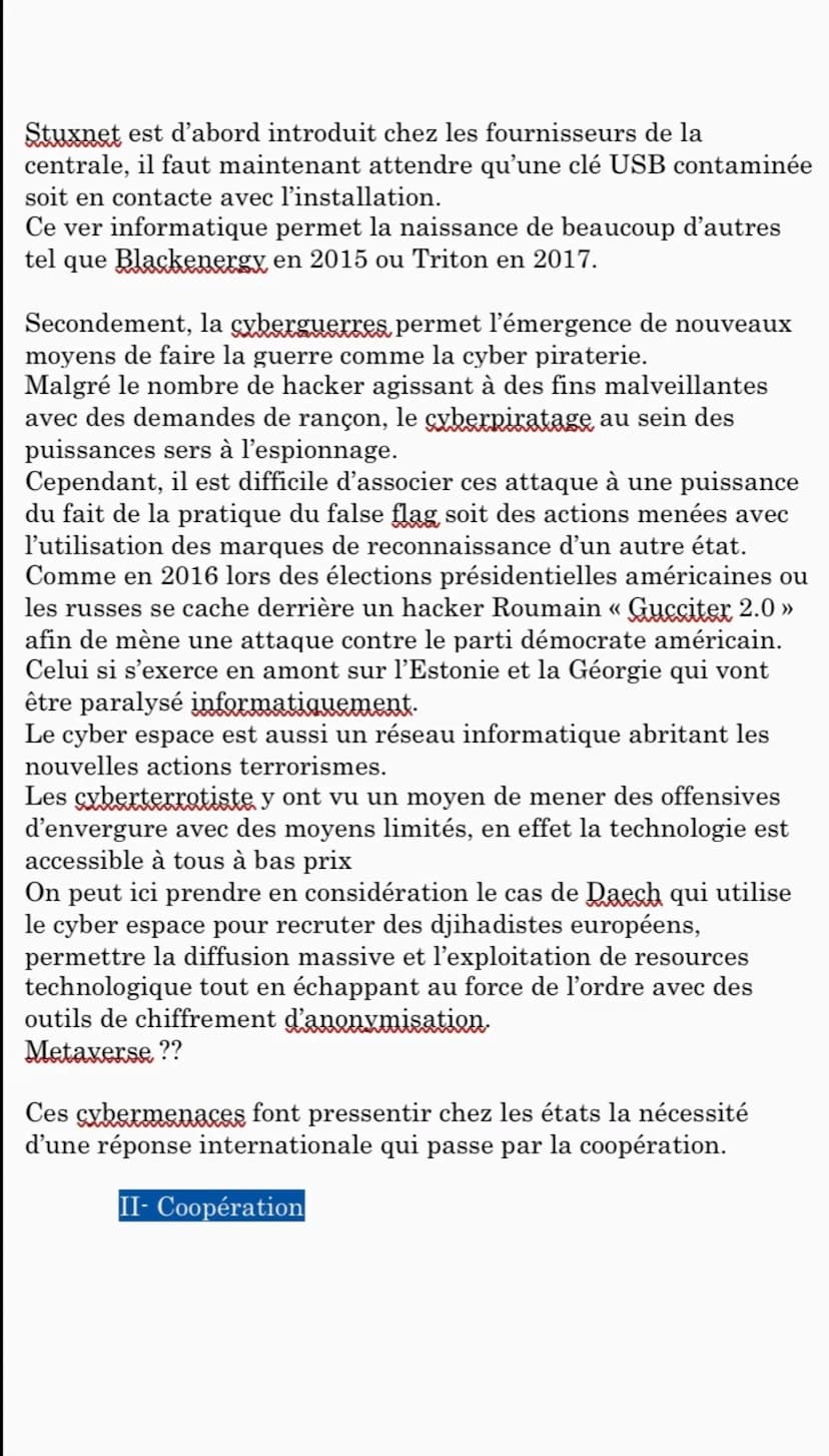 Stuxnet est d'abord introduit chez les fournisseurs de la
centrale, il faut maintenant attendre qu'une clé USB contaminée
soit en contacte a