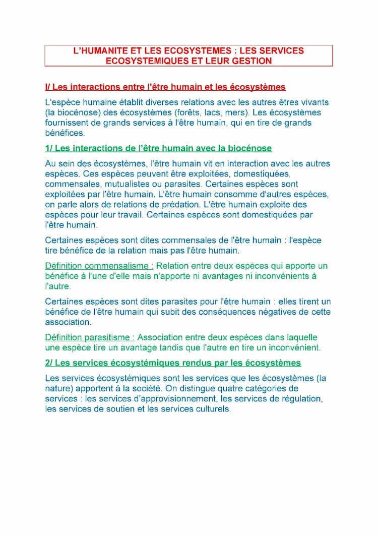 Know L’humanité et les écosystèmes : les services écosystémiques et leur gestion thumbnail