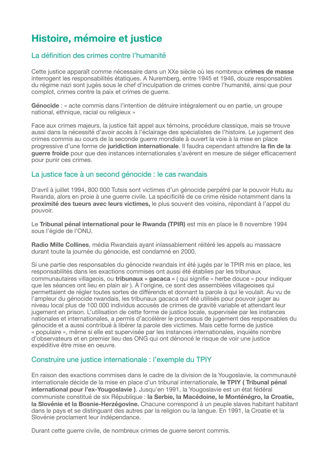 Histoire et mémoires des conflits
Deux notions différentes
Histoire : étude des faits passés avec une exigence d'objectivité.
-> But : expli