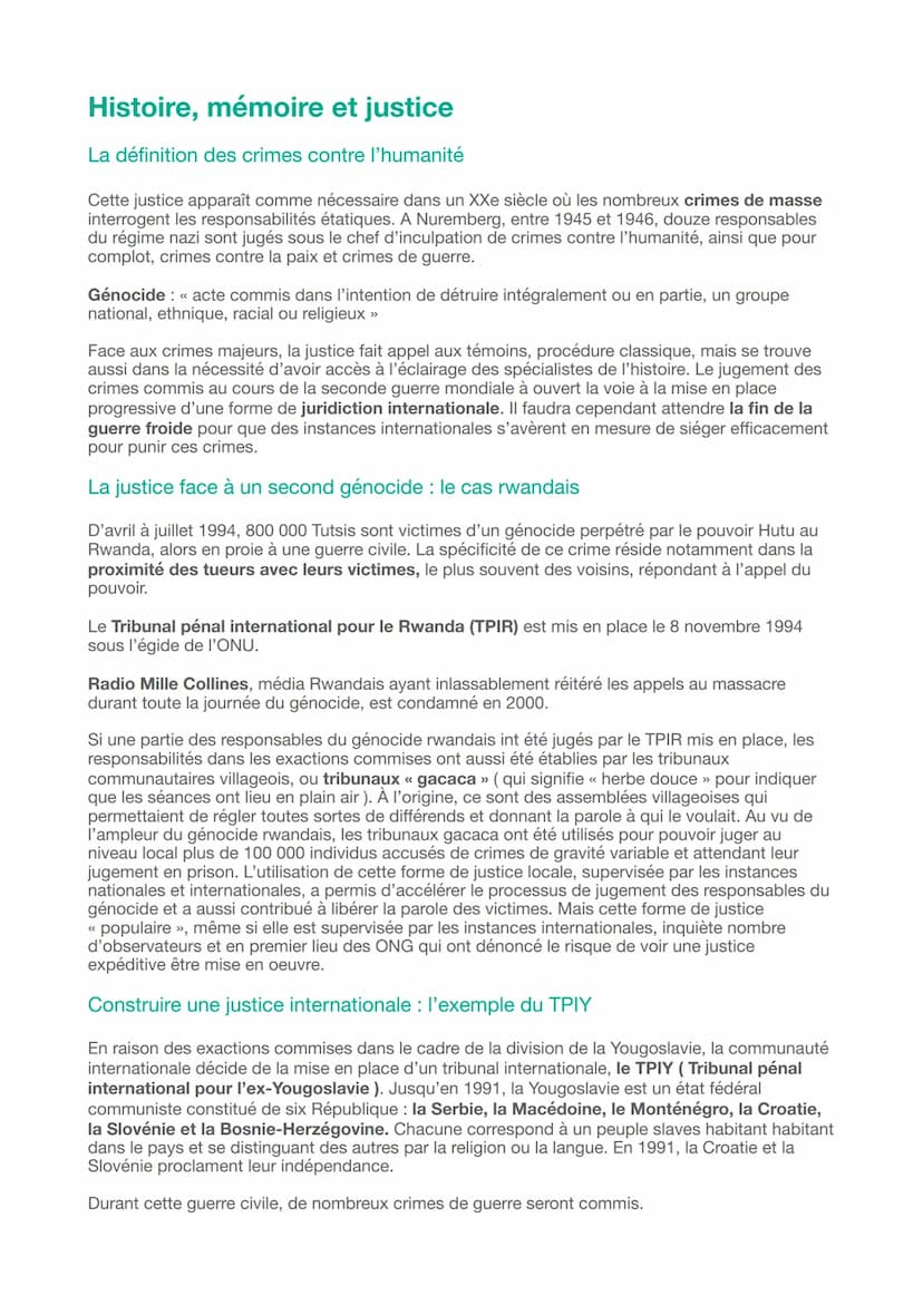 Histoire et mémoires des conflits
Deux notions différentes
Histoire : étude des faits passés avec une exigence d'objectivité.
-> But : expli
