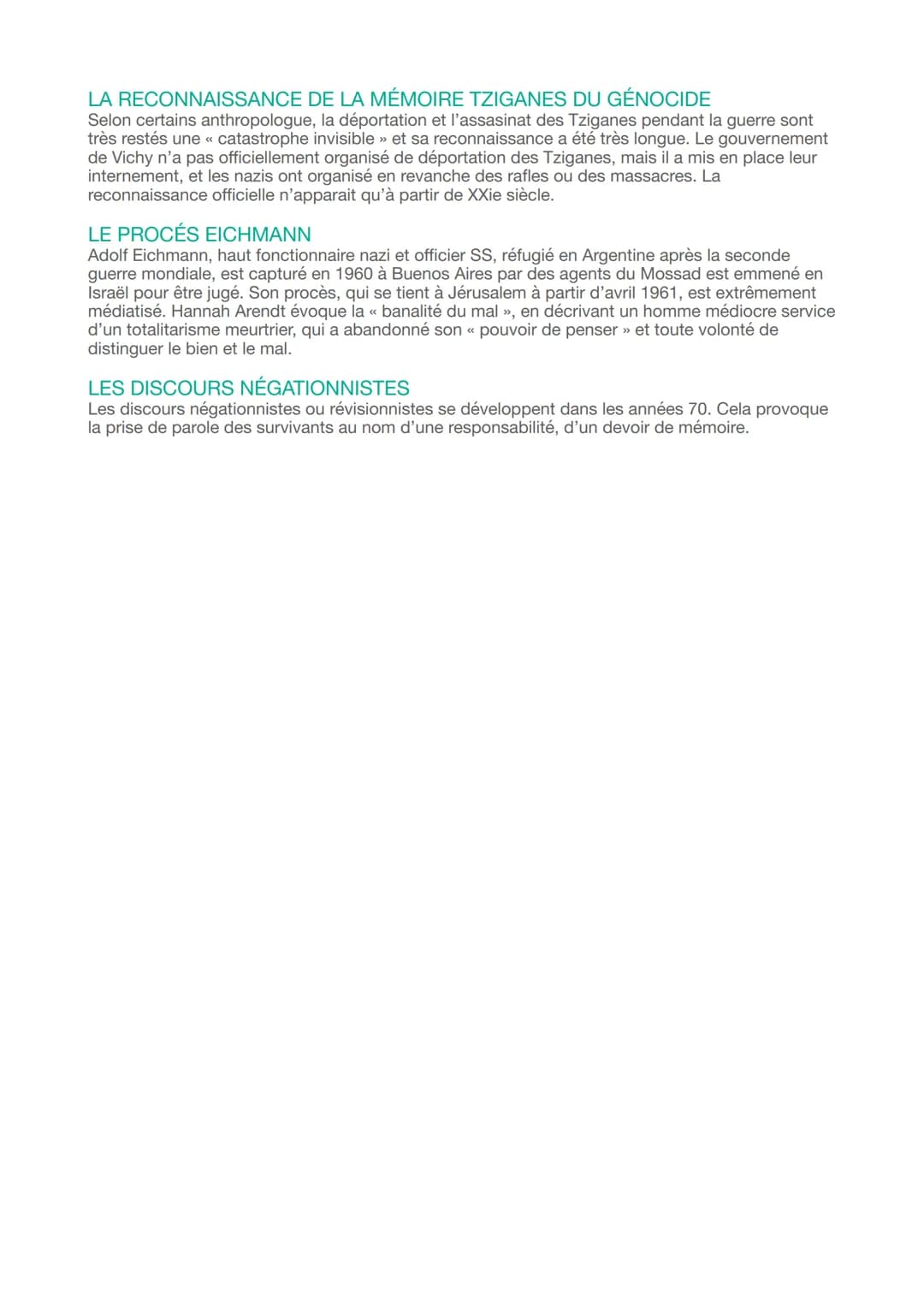 Histoire et mémoires des conflits
Deux notions différentes
Histoire : étude des faits passés avec une exigence d'objectivité.
-> But : expli
