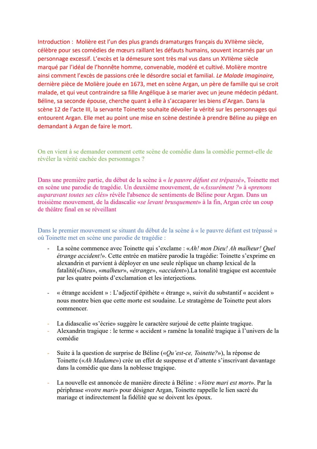 Introduction: Molière est l'un des plus grands dramaturges français du XVIIème siècle,
célèbre pour ses comédies de mœurs raillant les défau