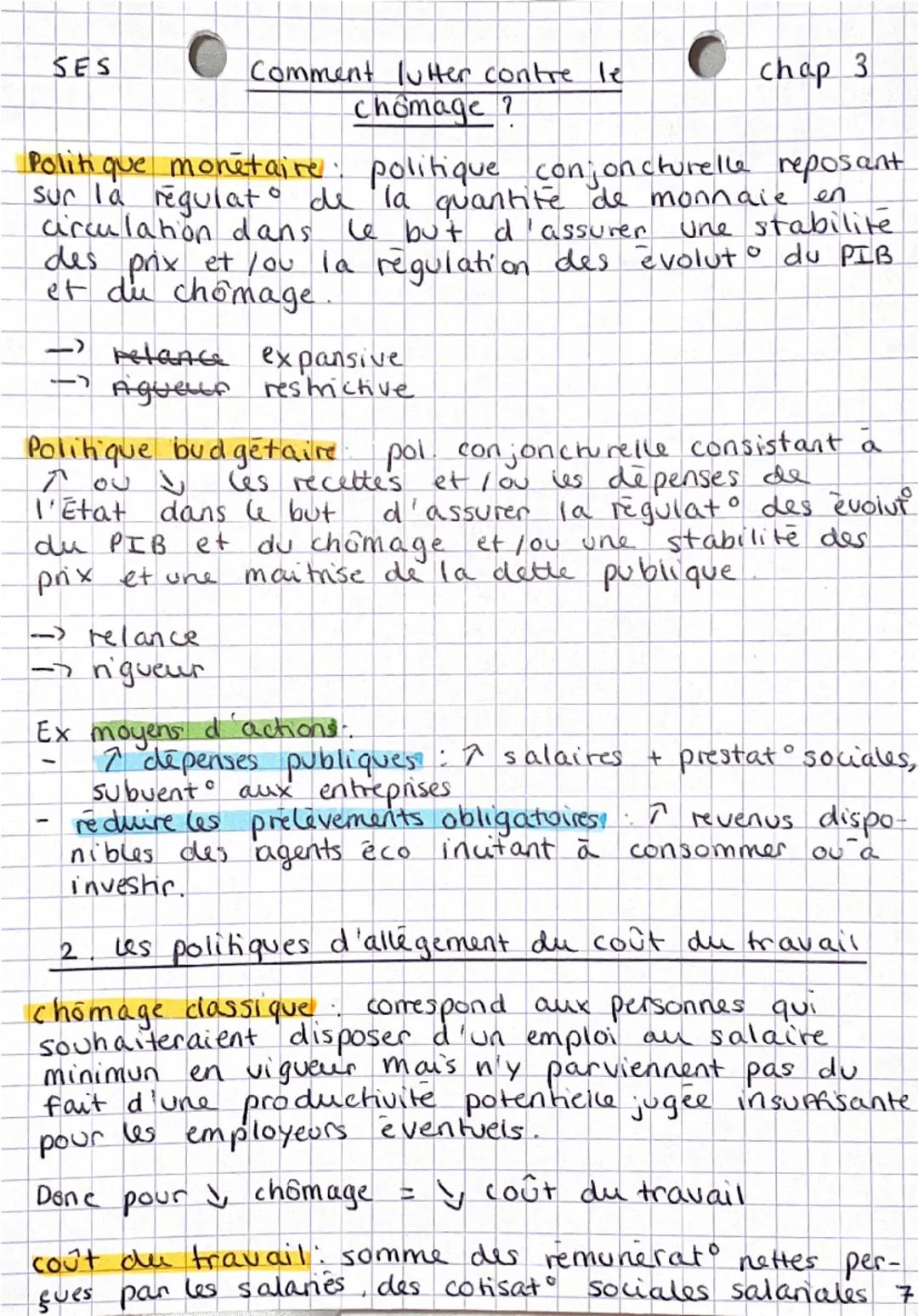 --- OCR Start ---
I
SES
Comment lutter contre le
chômage ?
chap 3
I. comment définir et mesurer le chômage?
chômage : situation d'un individ