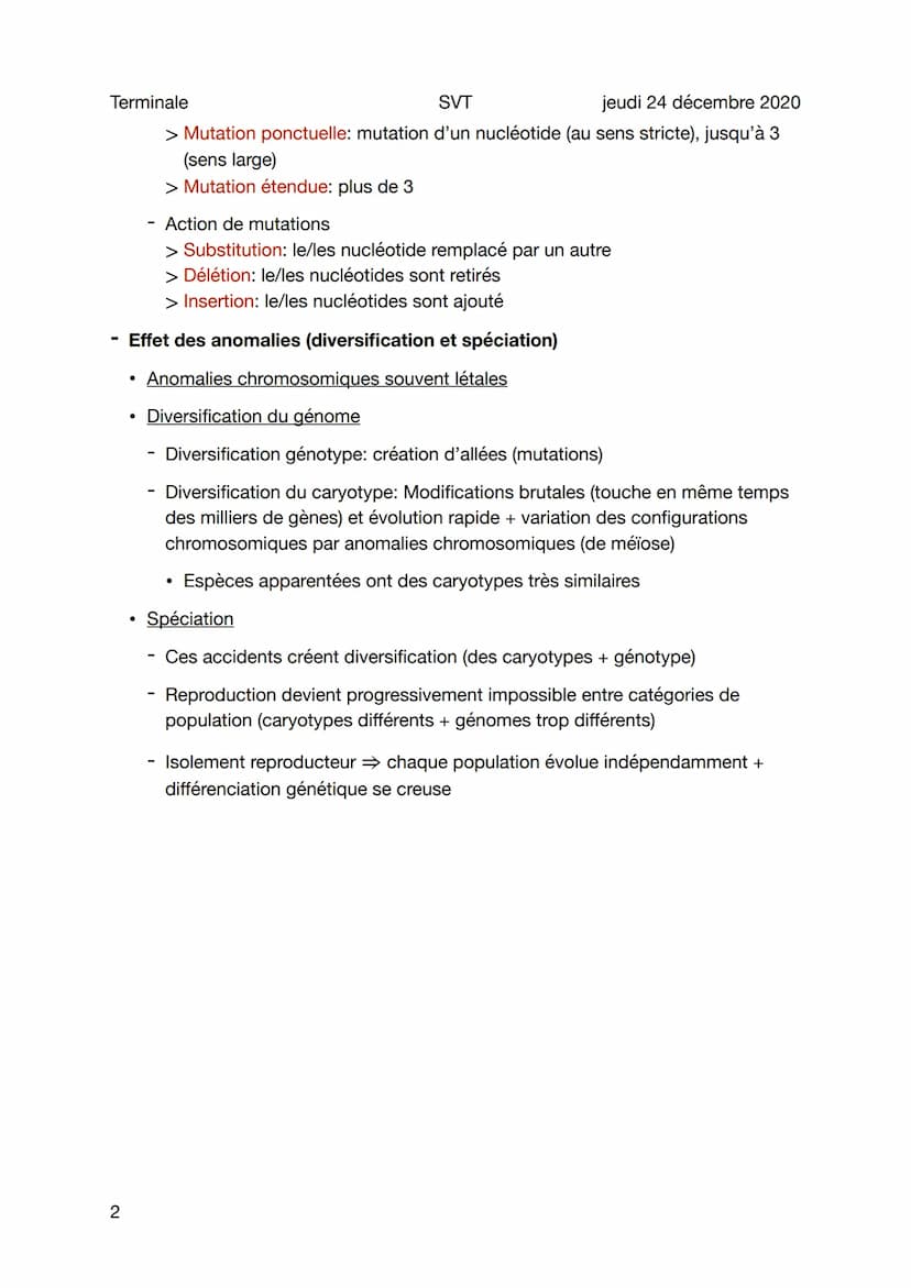 SVT
Diversification du génome (et caryotype)
Terminale
Sujet général
Anomalies chromosomique de méiose (du caryotype)
Anomalie de migration 