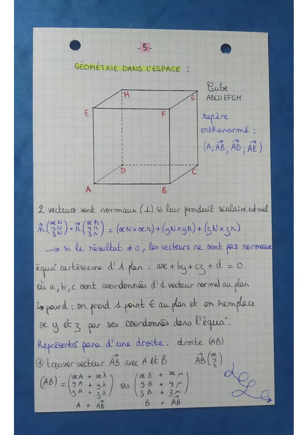 Découvre la Géométrie dans l'Espace pour la Terminale: Cours et Exercices Corrigés PDF