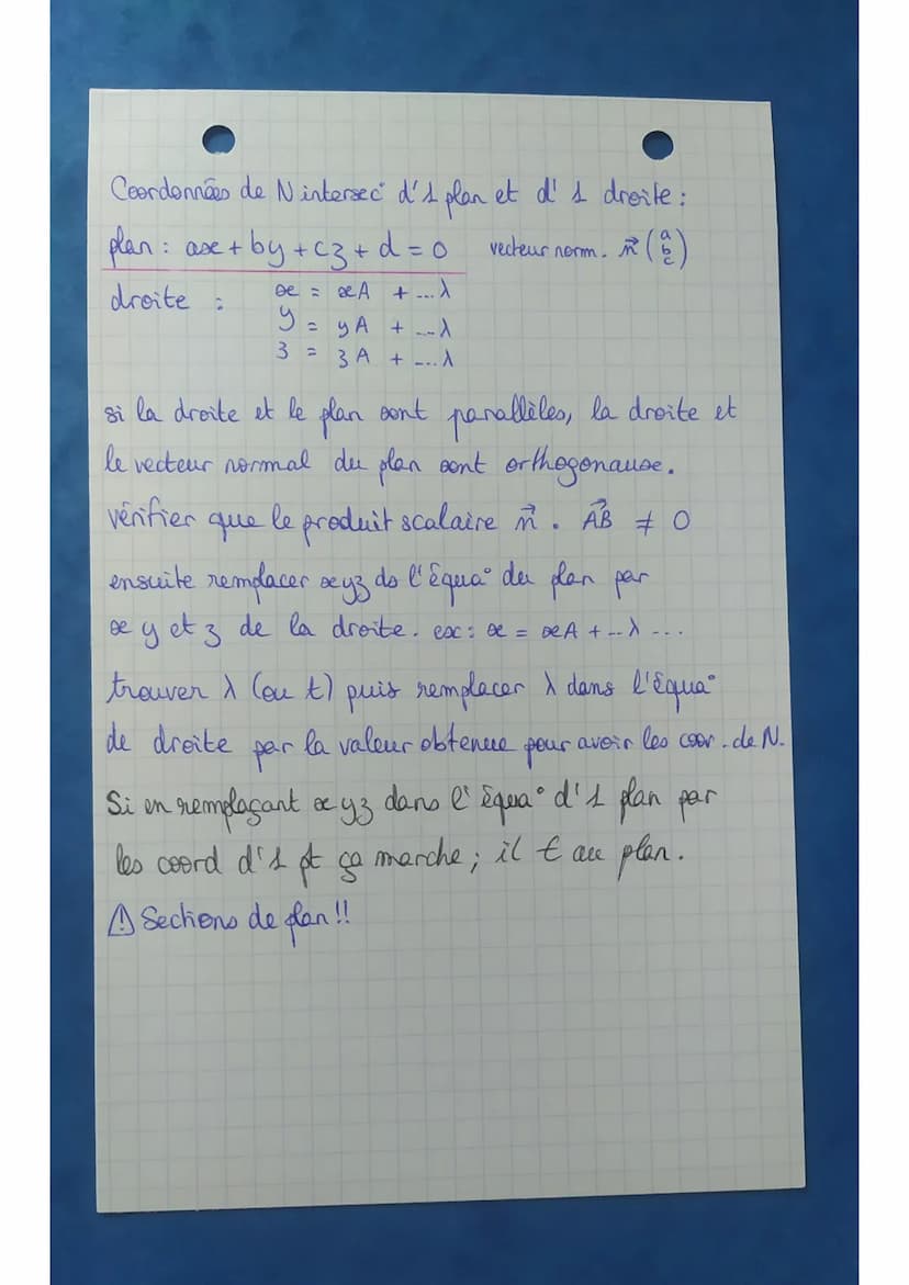GEOMETRIE DANS L'ESPACE :
TH
D
A + AB
-5-
F
trouver vecteur AB avec A et B
(A + ed
(AB) = (y² + y^
13 A +
3d
ou
A
2 vecteurs sont normaux (1