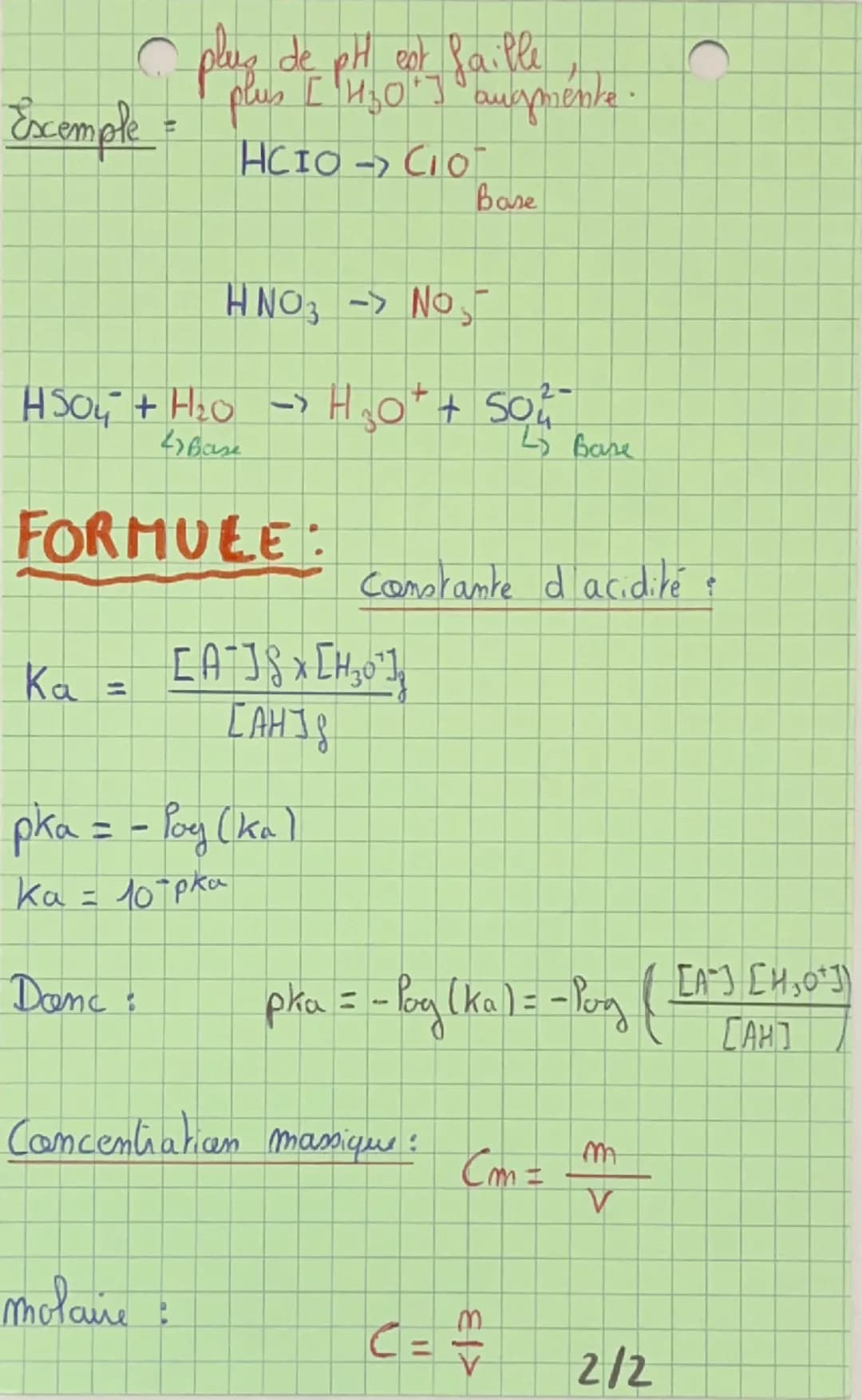 PHYSIQUE.
chaft: ACIDE / BASE
0
acide
7
base
14
meuthe
solution acide dilué Pe pH et se rapproche
de 7
FOR MULE:
THƠI 10 PH
рн Poy [H3O+]
pH