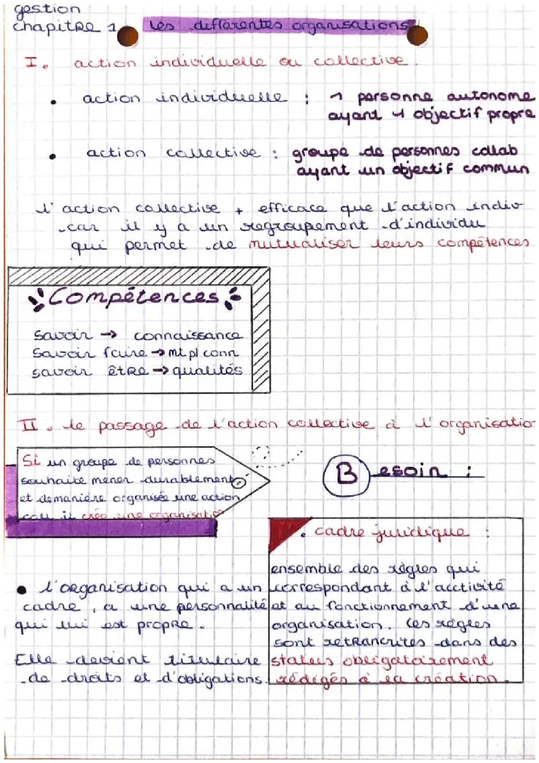 Gestion première stmg : chapitre 1 /les différentes organisations 