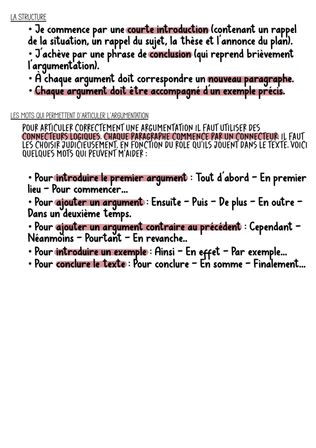 Francais
Construire une argumentation efficace
Pour défendre une idée, il convient de trouver des arguments et
de savoir les présenter clair