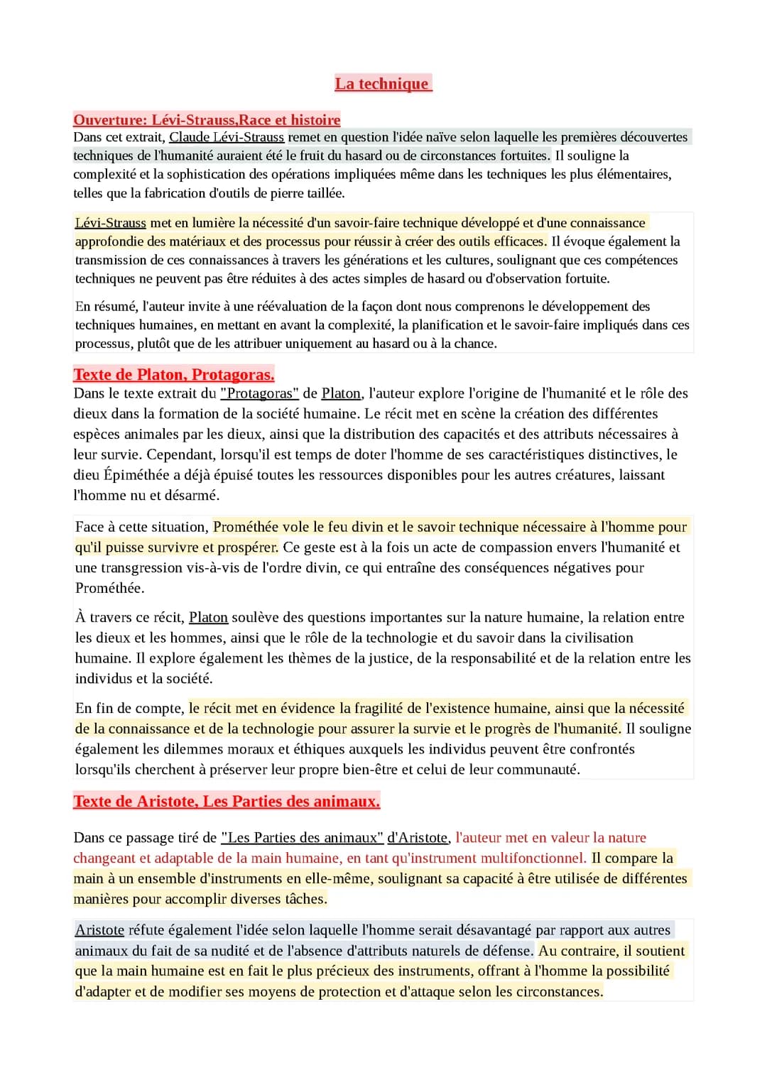 Philosophie LA TECHNIQUE Fiche+Cours 