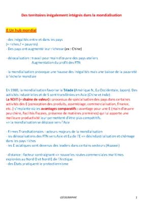 Know Des territoires inégalement intégrés dans la mondialisation  thumbnail