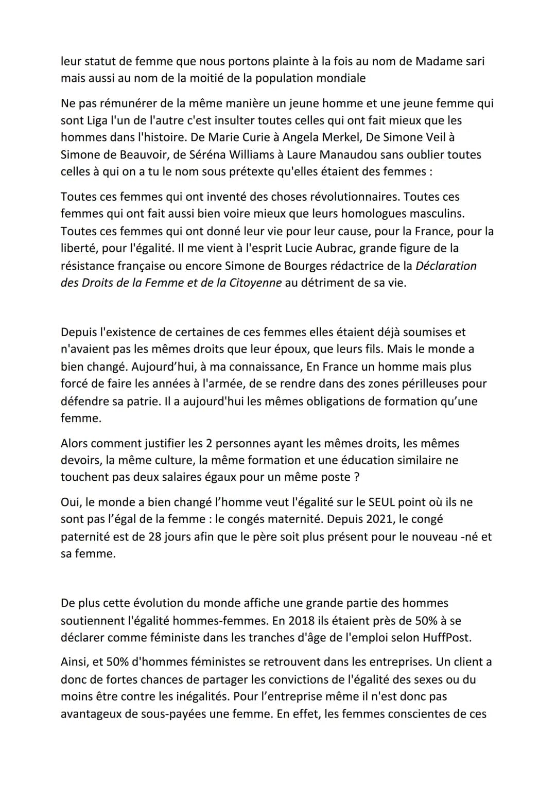 Plaidoirie
En ce jour d'Octobre 2021, au conseil des Prud'hommes, un procès est en cours. L'avocat de la
victime prend la parole.
Monsieur l