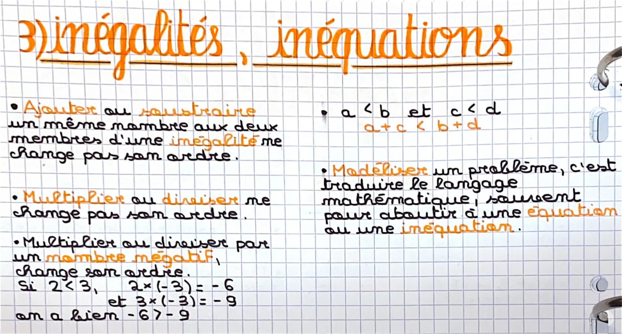 intervalles et
inégalités
1) intervalles
•L'ensemble des réels
entre a et best appelé
internealle, naté (a, b].
•a et b sont les bornes de
c