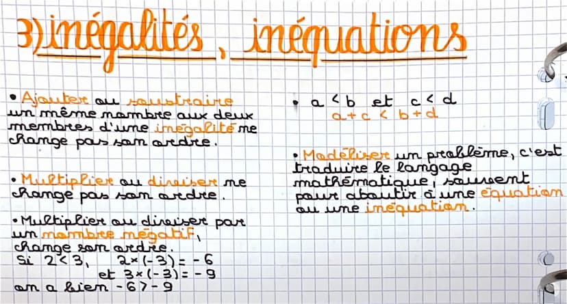 intervalles et
inégalités
1) intervalles
•L'ensemble des réels
entre a et best appelé
internealle, naté (a, b].
•a et b sont les bornes de
c
