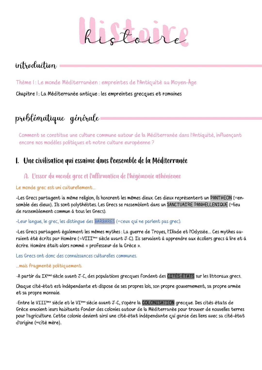 L'essor du monde grec et l'affirmation de l'hégémonie athénienne