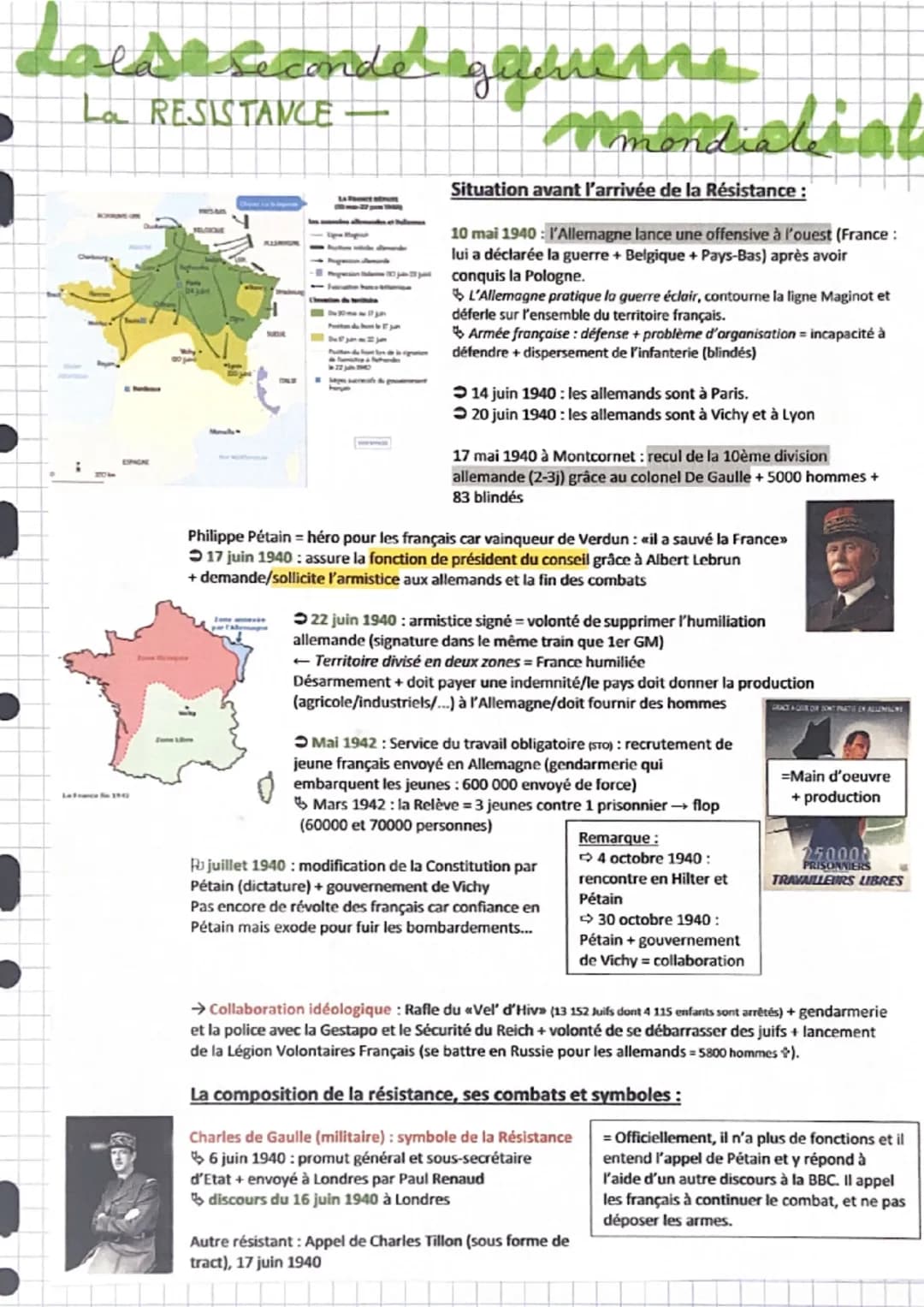 Loes seconde geldrene
давлен
La RESISTANCE -
La France 1942
Ne
FELICME
SUDI
Lone
Amondialerat
Situation avant l'arrivée de la Résistance:
10