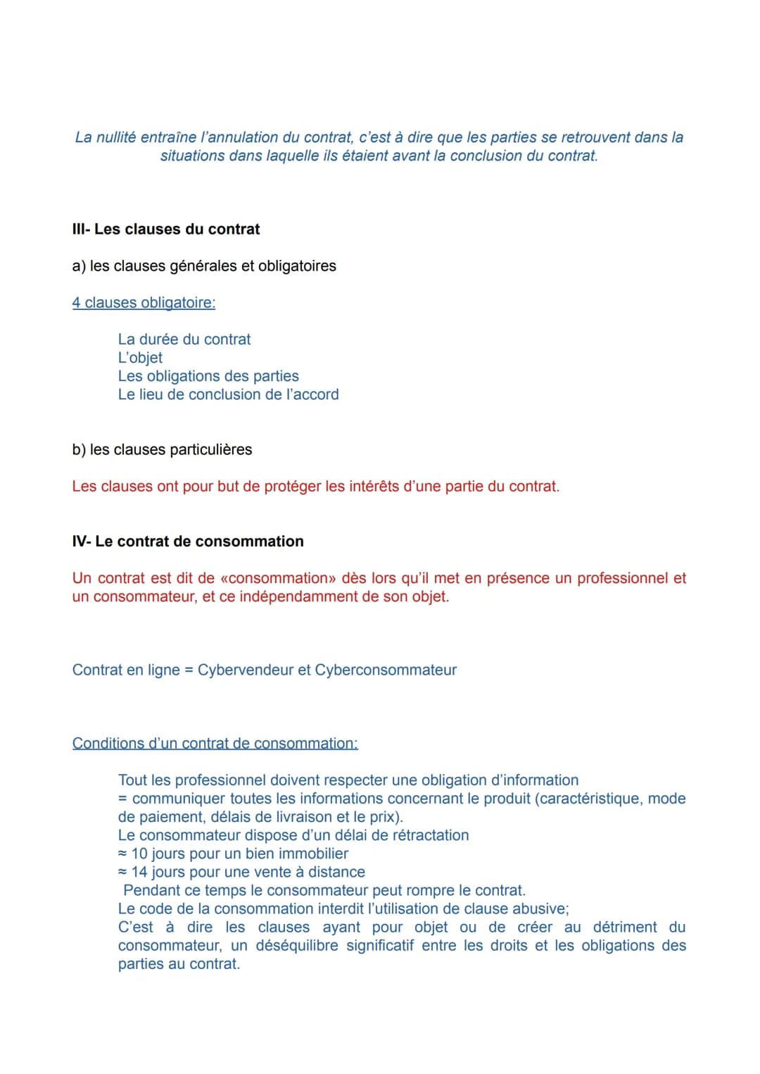Droit:
Chapitre 1 «La formation du contrat>>
I- Le contrat et les obligations des parties
Un contrat est un accord entre 2 ou plusieurs pers