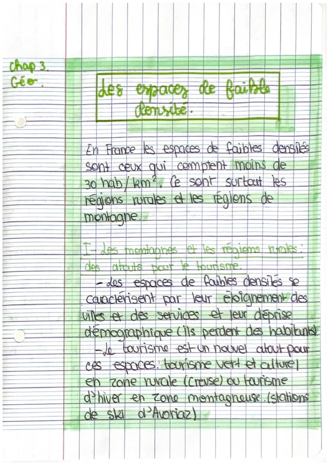 chap 3.
Géo.
des espaces de faible
densite.
En France les espaces de faibles densiles
sont ceux qui comptent moins de
30 hab/km². Ce sont su