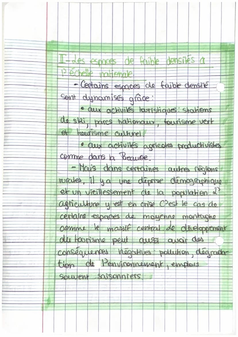 chap 3.
Géo.
des espaces de faible
densite.
En France les espaces de faibles densiles
sont ceux qui comptent moins de
30 hab/km². Ce sont su