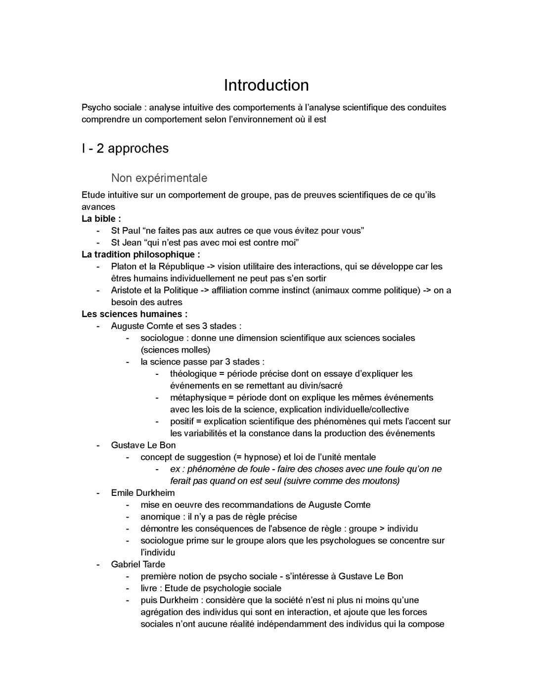 Introduction à la Psychologie Sociale