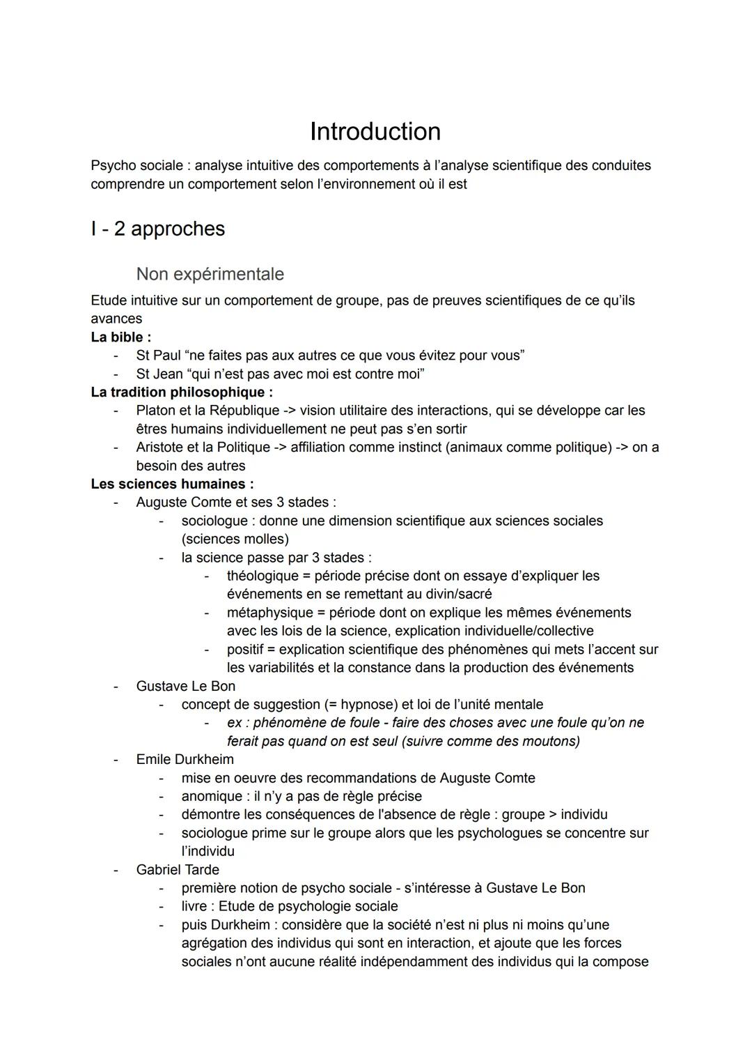 Introduction
Psycho sociale: analyse intuitive des comportements à l'analyse scientifique des conduites
comprendre un comportement selon l'e