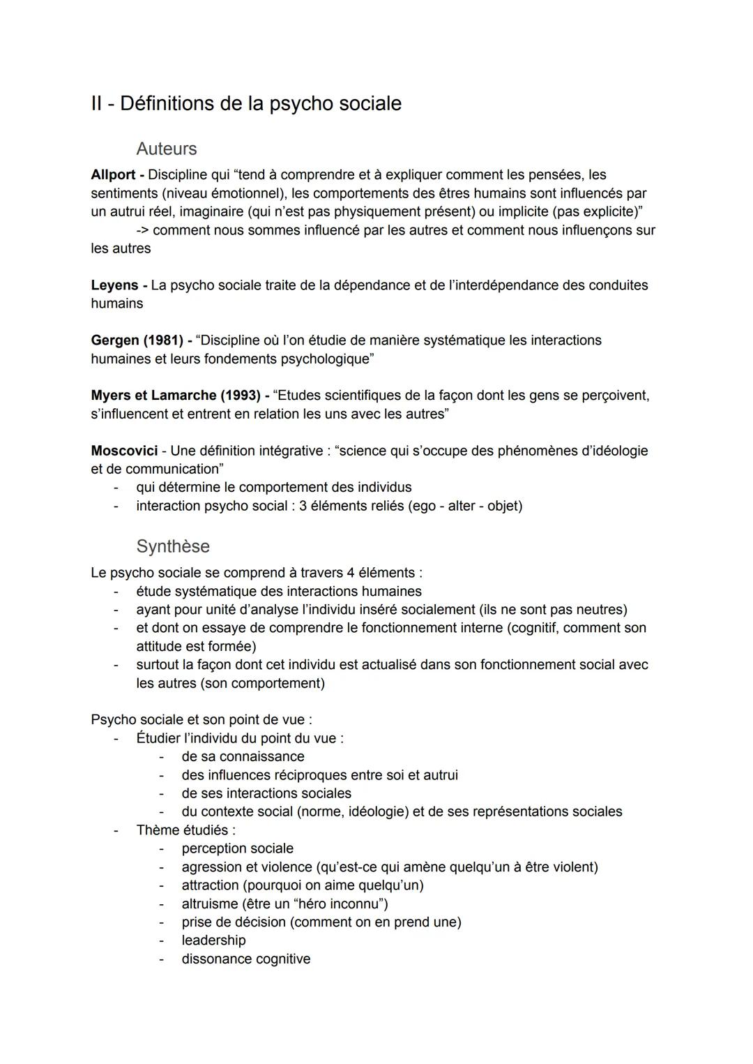 Introduction
Psycho sociale: analyse intuitive des comportements à l'analyse scientifique des conduites
comprendre un comportement selon l'e