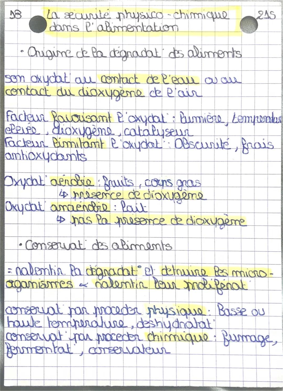 la sécurité physico-chimique 
