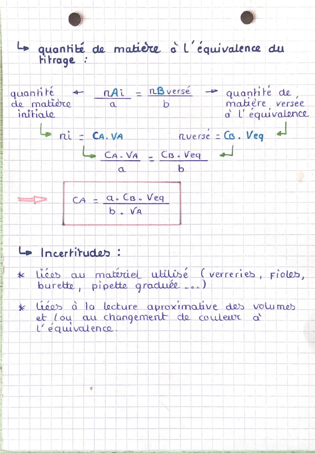 # • Chapitre 48
Titrage colorimétrique
burette graduée
réactif titrant, $c = $ connue
potence
bécher
réactif titré, $C = ?$
(prise d'essai)
