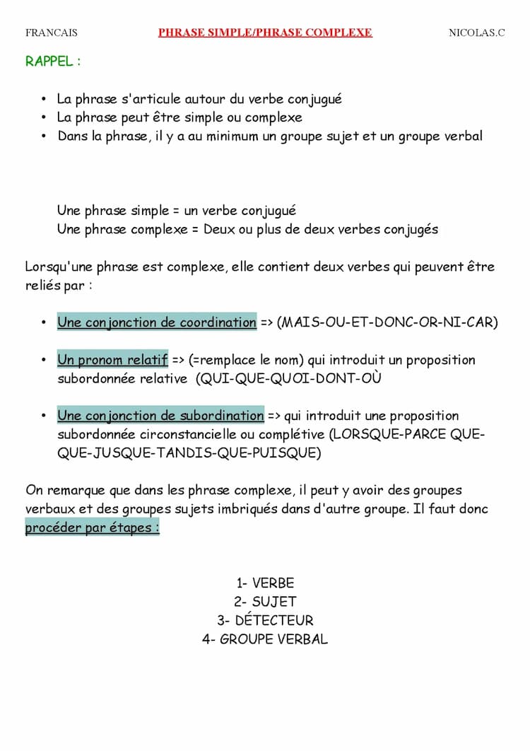 Know phrase simple phrase complexe thumbnail