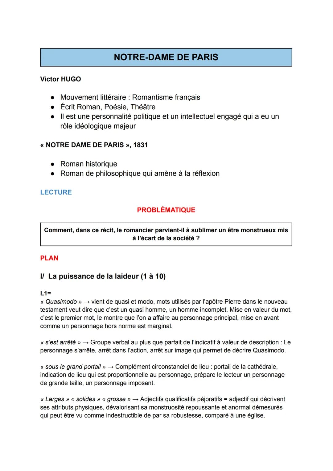 Victor HUGO
• Mouvement littéraire : Romantisme français
• Écrit Roman, Poésie, Théâtre
• Il est une personnalité politique et un intellectu